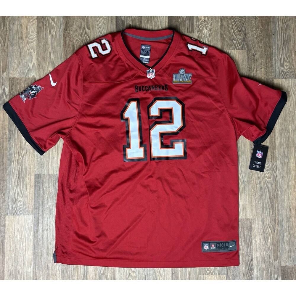 Tom Brady Tampa Bay Buccaneers Super Bowl LV Mens Red Nike Game Jersey 3XL NWT